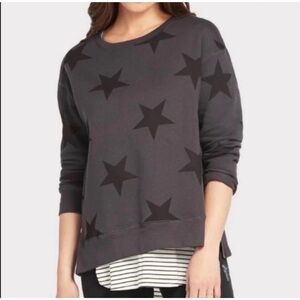Sundry Women X Small Oversized Star Side Zip Sweatshirt